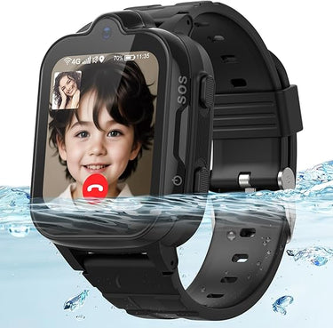 AstraMinds Reloj inteligente 4G para niños con GPS y teléfono, IP67, resistente al agua, llamadas telefónicas, con WiFi, videollamada, SOS, despertador, reloj para niños de 3 a 12 años (K1501)